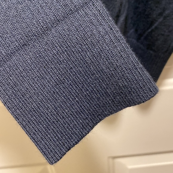 Tory Burch Sport Performance Cashmere Ruffle Half-Zip Sweater - Navy XL * read - Picture 10 of 15